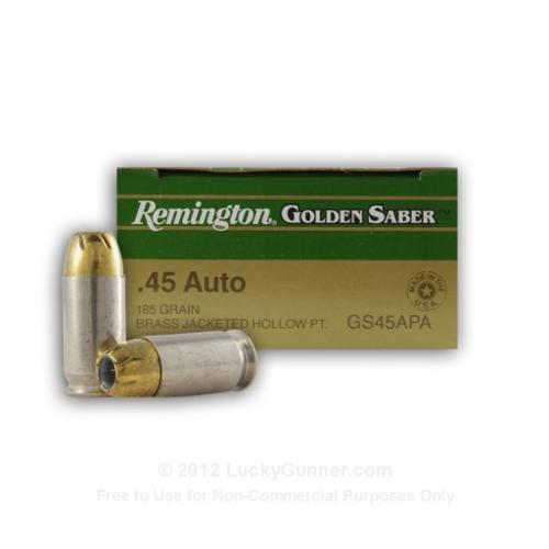 45 ACP - 185 gr JHP - Remington Golden Saber- 500 Rounds