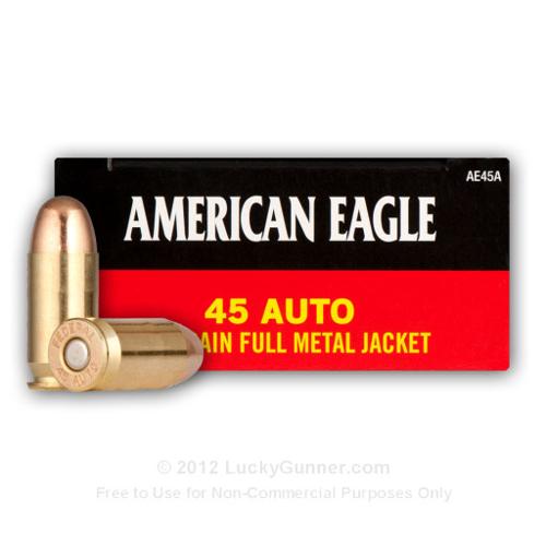 45 ACP - 230 gr FMJ - Federal American Eagle- 50 Rounds