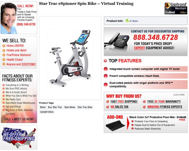 $4,205.22, Star Trac eSpinner Spin Bike – Virtual Training – Brand New