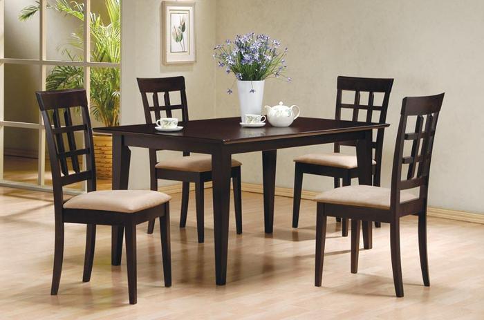 5 pc. Dining Set in Cappuccino Finish