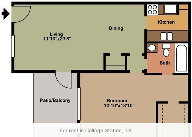 672 sq. ft.  1 bedroom - ready to move in.