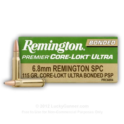 6.8 Remington SPC - 115 gr PSP - Remington Core-Lokt - 20 Rounds