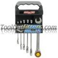 6 Piece SAE Ratcheting Wrench Set with Storage Rack