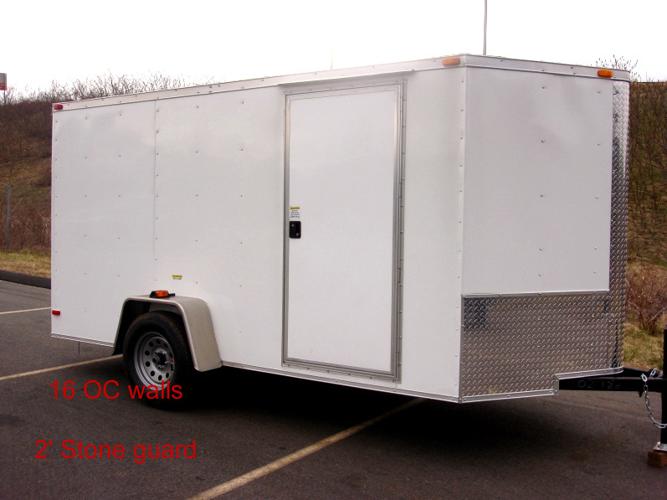6x12 v nose cargo enclosed trailer. For quad motorcycle storage