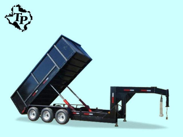7ftx18ft gooseneck triple axle hydraulic dump trailer 21000lb gvwr dt-gn-7x18-21k- 3a cy00898