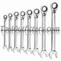 8 Pc. Reversible Combination Ratcheting Wrench Set METRIC