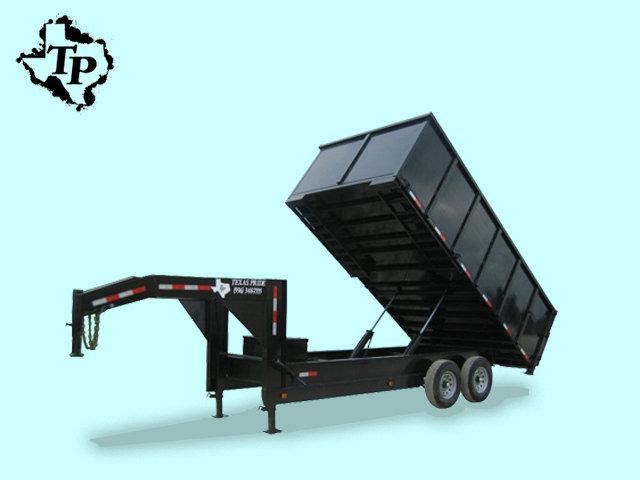 8ftx16ft gooseneck tandem axle hydraulic dump trailer 14000lb gvwr dt-gn-8x16-14k- 2a cy00798