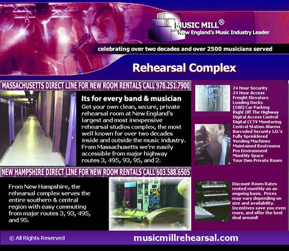 ► ► Rehearsal Space Studios Practice Rooms Complex serving all of MA, NH, Boston