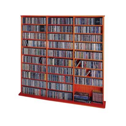 ► Cherry Solid Wood Veneer CD/DVD/VHS Rack - CDV-1500CHY Best Deals !