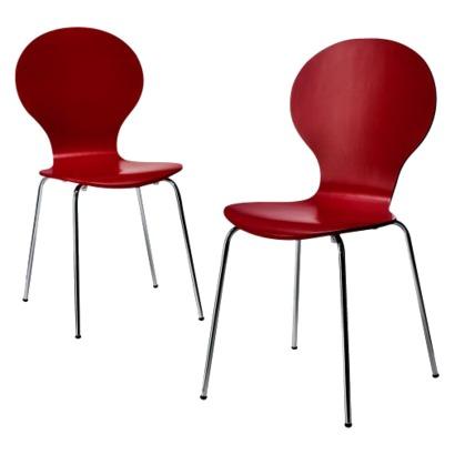 ► Dining Chair: Stacking Chair - Red - Set of 2 Best Deals !