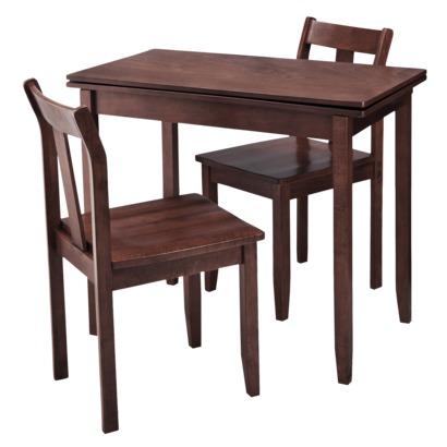 ► Dining Table Set: 3-piece. Expandable Dining Set w/ Storage - Dark Best Deals !