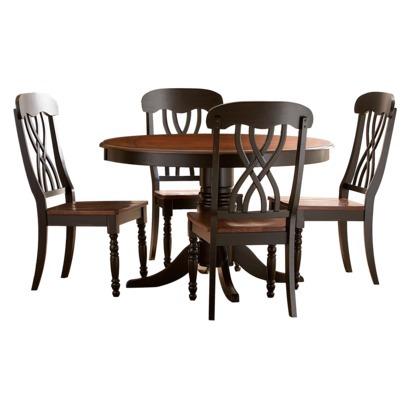 ► Dining Table Set: 5-piece Countryside Round Table Set - Antique Black Best Deals !