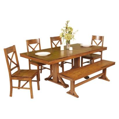 ► Dining Table Set: 6 Piece Walker Edison Dining Set - Antique Brown Best Deals !