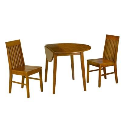 ► Dining Table Set: Drop Leaf Table and 2 Mission Style Chairs Medium Best Deals !