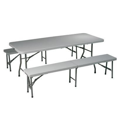 ► Dining Table Set: Folding Table and Bench 3-piece. Set Best Deals !