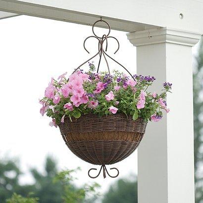 ► Hanging Plant Basket: DMC Products Brown Hanging Planter Wicker : 14
