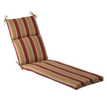 ► Outdoor Chaise Lounge Cushion - Tan/Red Stripe Best Deals !