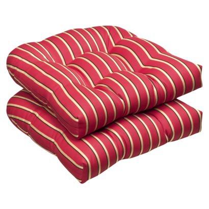 ► Patio Cushions 2-Piece Outdoor Wicker Patio Cushion Set: Red/Gold Best Deals !