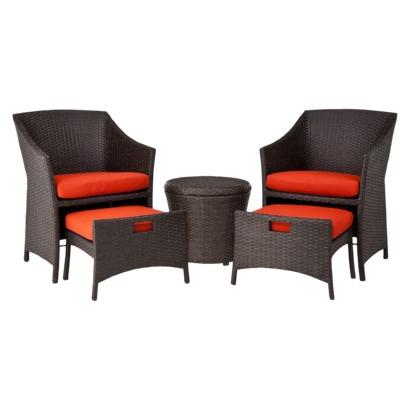 ► Patio Set: Home Loft 5-Piece Wicker Patio Furniture Set: Red Best Deals !