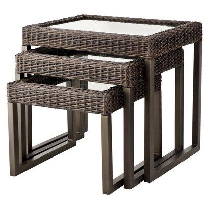 ► Patio Side Table: Home Belvedere 3-Piece Wicker Patio Nested Best Deals !