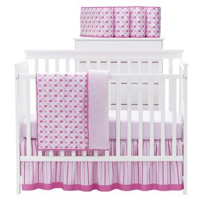 ► Polka Dot 4-pc. Crib Set - Pink Best Deals !