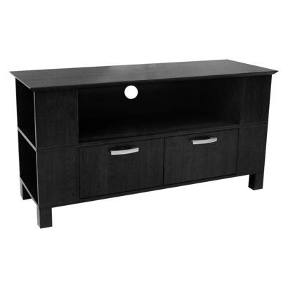► Wood TV Console with Drawers and Side Media Storage - Black Best Deals !