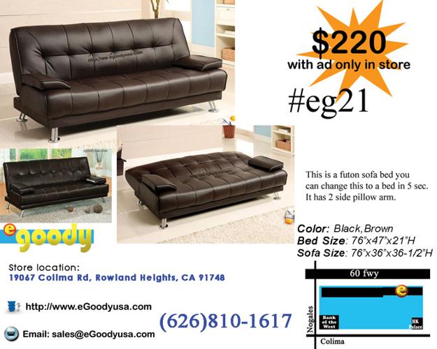 ●Futon Sofa Bed Comfy with pillow arm New