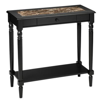★★ Cheap French Country Faux Marble Foyer Hall Table - Black For Sales !