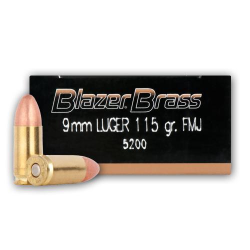 9mm - 115 gr FMJ - Blazer Brass - 1000 Rounds