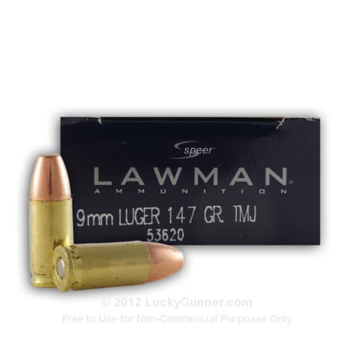 9mm - 147 gr TMJ - Speer LAWMAN - 1000 Rounds