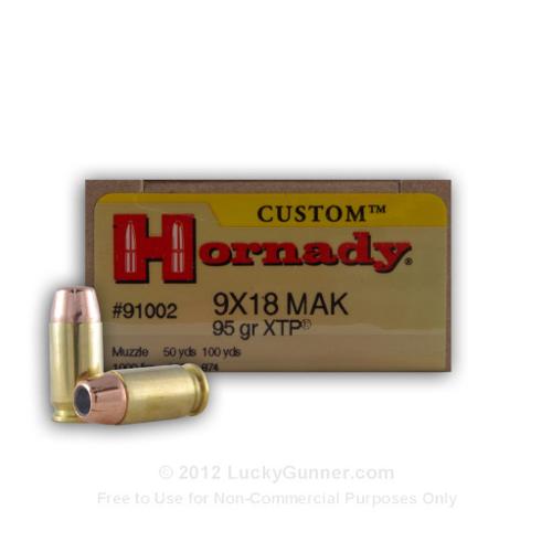 9mm Makarov - 95 gr JHP XTP - Hornady - 25 Rounds