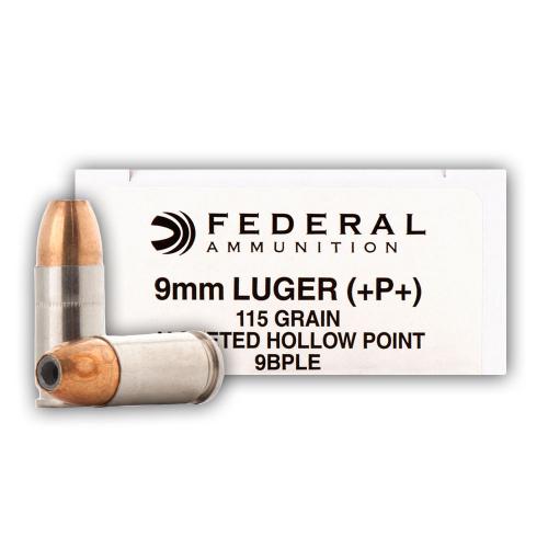 9mm - +P+ - 115 gr JHP - Federal Hi-Shok LE - 1000 Rounds