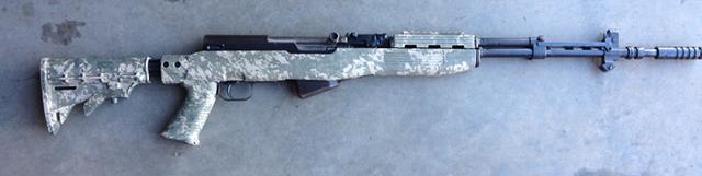 ACU Digital Camo SKS Rifle With Grenade Launcher