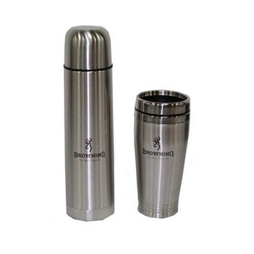 AES Outdoors BRN-TMS-001 Browning Thermos and Mug Set .75L