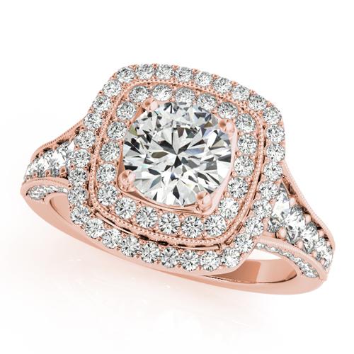 Aesthetically Daring Engagement Rings with Diamonds in Elegant Rose Gold