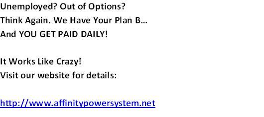 ??Affinity Power System, Do not Miss out! Created For you in mind!??
