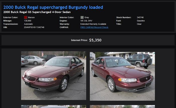 Affordable 2000 Buick Regal Supercharged Burgundy Loaded
