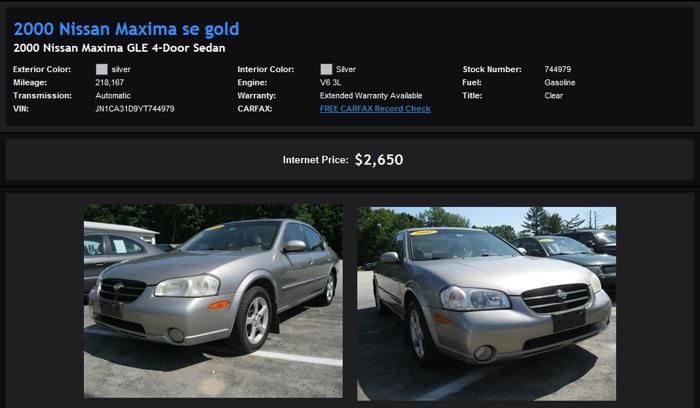 Affordable 2000 Nissan Maxima Se Gold