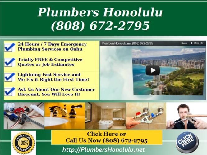 Affordable Plumbers Honolulu HI. (808) 672-2795