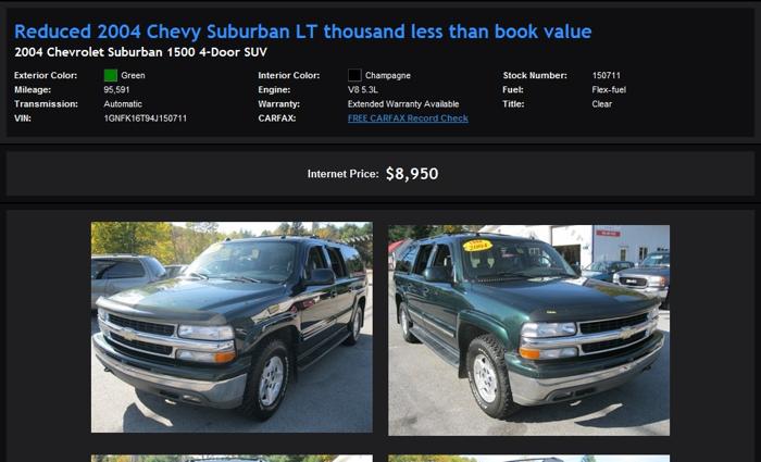 Affordable Reduced 2004 Chevy Suburban Lt Thousand Less Than Book Value