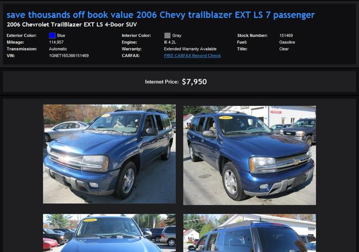 Affordable Save Thousands Off Book Value 2006 Chevy Trailblazer Ext Ls 7 Passenger