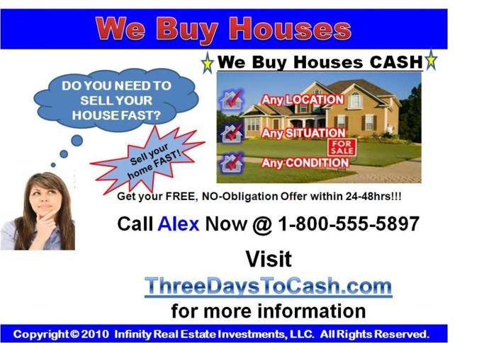 _____________ All Cash For Houses, We Pay It _______________