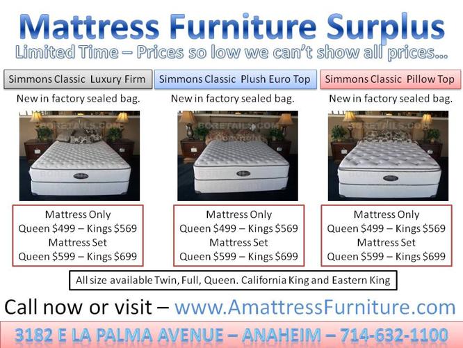 All major brands Simmons Serta Sealy Spring Air Stearns and Foster
