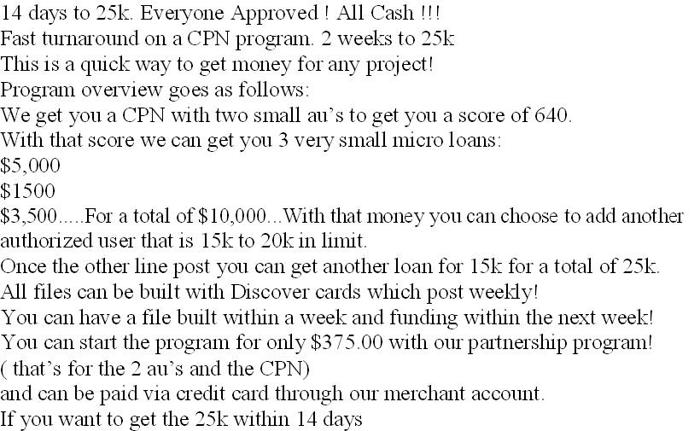 ? ? All Projects Approved - 14 Days to 25k - Direct Deposit