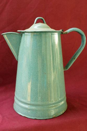 Antique Blue Graniteware Coffee Pot
