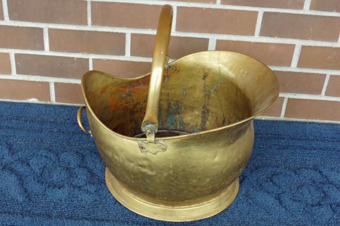 Antique Brass Coal Scuttle Bucket