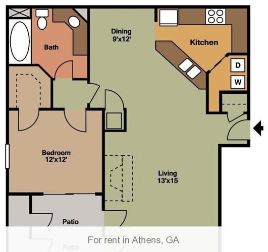 Apartment in great location. 929/mo