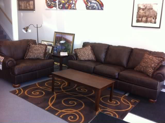 Ashely leather sofa and chair