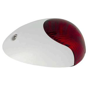 Attwood 2-Mile Vertical Mount Red Sidelight - 12V - White Plastic .