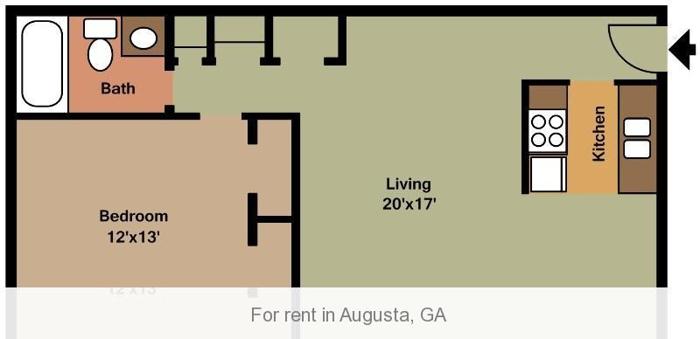 Augusta Great Location 2 bedroom Apartment. 555/mo